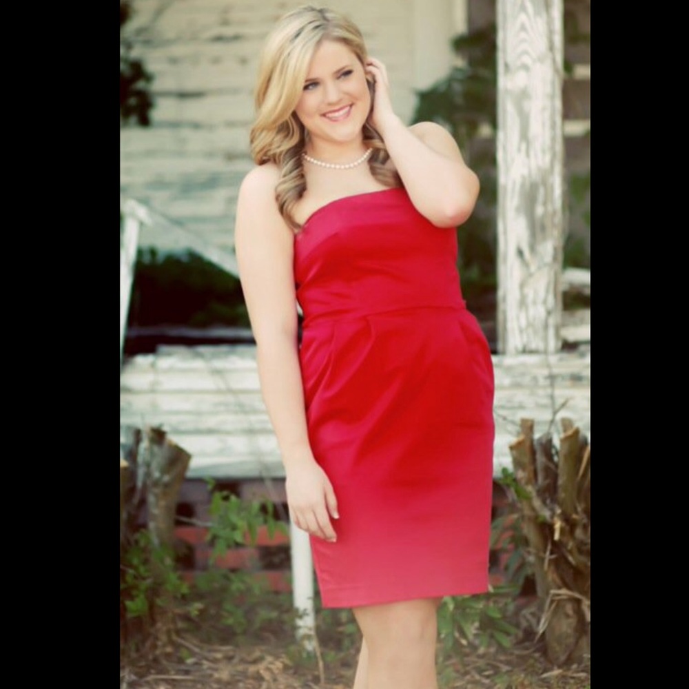 Express Hot Pink Strapless Dress